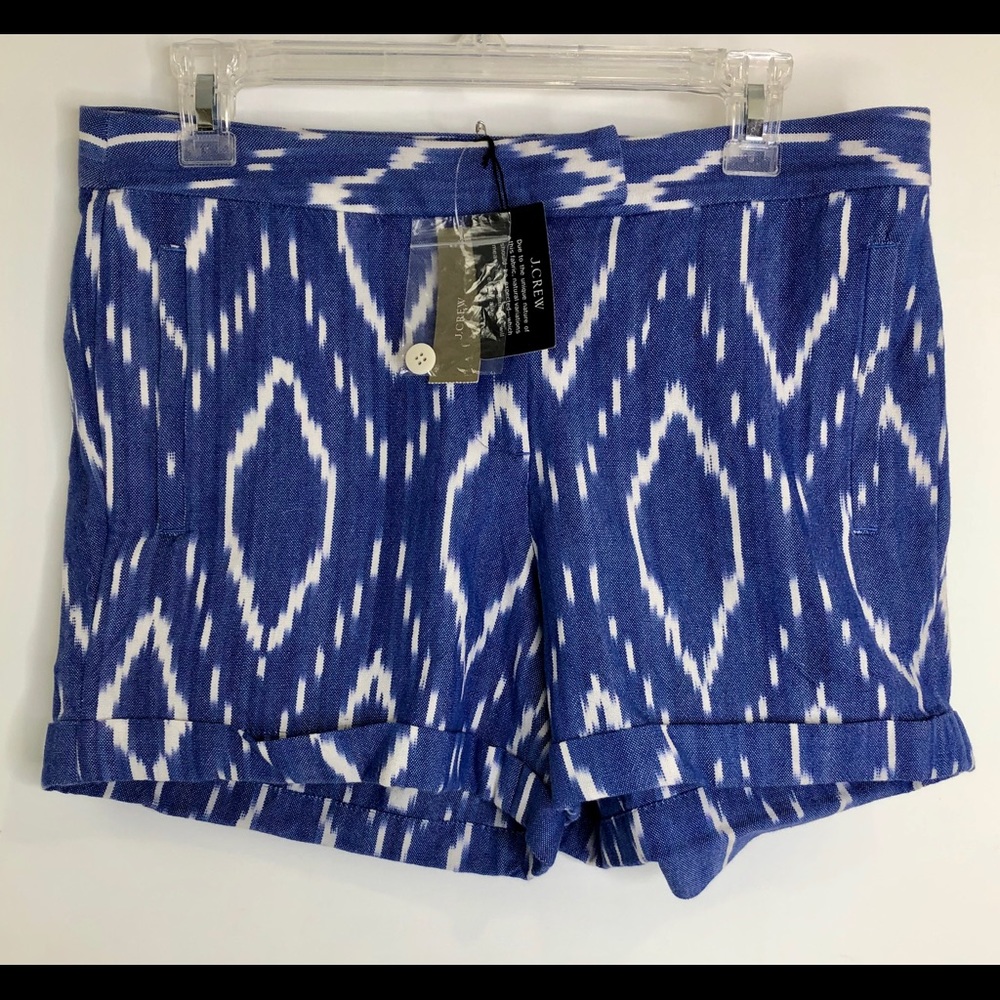 J Crew Blue Ikat Front Panel Front